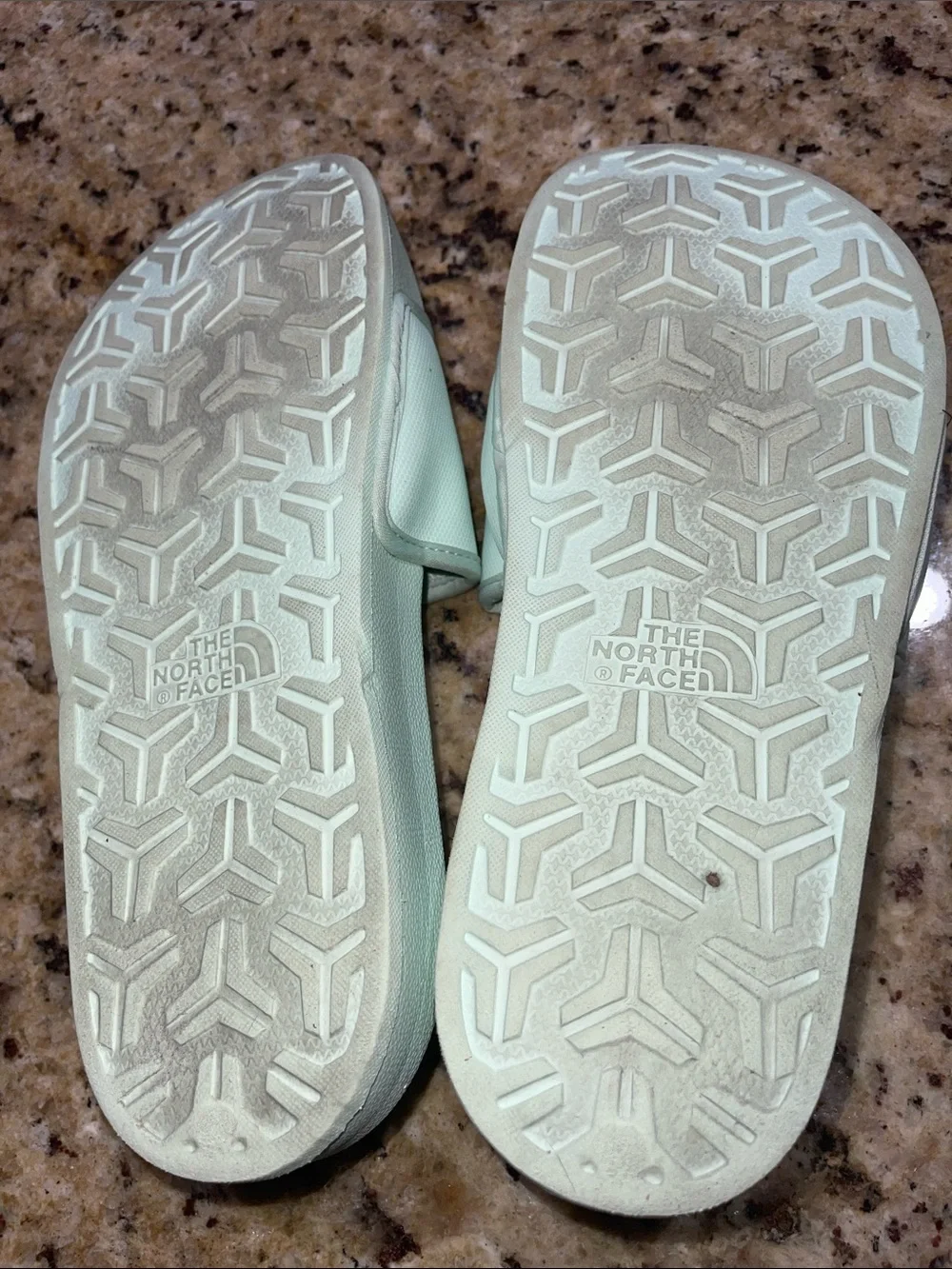 The North Face Mint Green Slide Sandals with White Logo